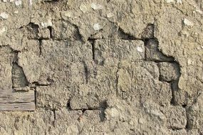 wall structure old weathered adobe