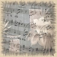 framed musical sheet, background