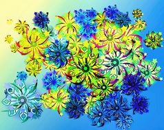 image of field flowers on a blue background