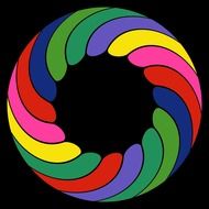 abstract multicolored circle on black background