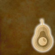 brown background with pear