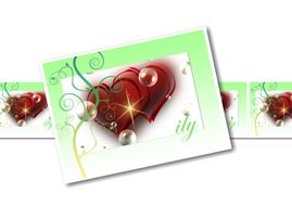 romantic postcards with hearts