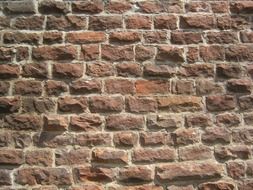 structure of old red brick wall