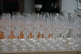 table with champagne glasses