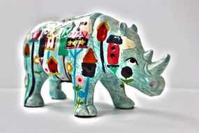 rhino animal color colorful horn