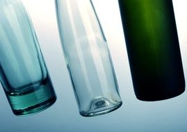 a bottle of glass colors blue