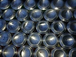 metal cans containers backdrop