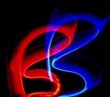 red and blue neon lights on a black background