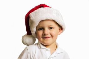 portrait of a boy in christmas hat