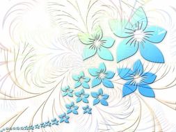 background with blue graphic flowers