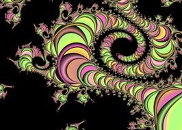 pink and green fractal artwork