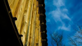 sky hanok cloud wood blue roof