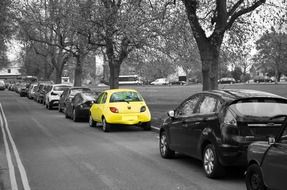 yellow car color property parking