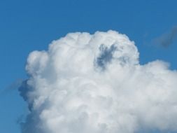 fluffy white clouds in the blue sky