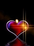 candle light bill heart love luck