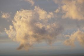 fluffy clouds in the blue sky