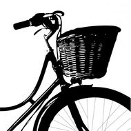 vintage old bicycle with a basket