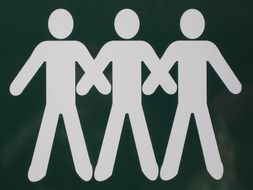 sign board white figures persons