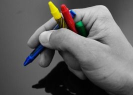 wax crayons crayon hand paint