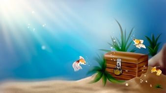 wallpaper treasure chest drawing