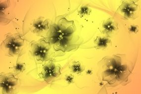 digital art flowers bloom gradient