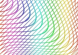 movement of multicolored waves on white background