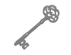 key old vintage art white