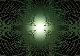 shining intersection of green rays