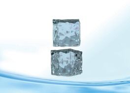 ice cubes blue background cold