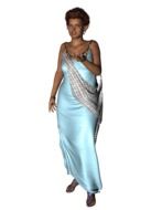 clipart of 3d woman model in the blue dress