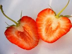 strawberry sliced half two slices