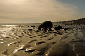 background with beach in the evening