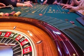 roulette wheel in casino