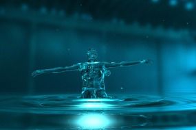 water drop glass people silhouette