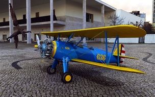 blue yellow aircraft