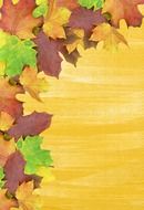 yellow background with autumn leaves