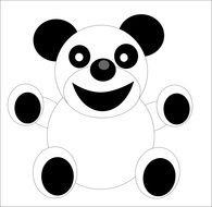 panda figure cartoon doll bear