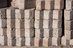the structure of white stone blocks