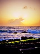 landscape of sunset on the coast