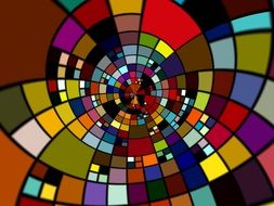 clipart of colorful mosaic located in a circle