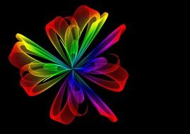 abstract iridescent waving flower