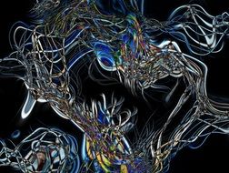 abstract waves on the black background