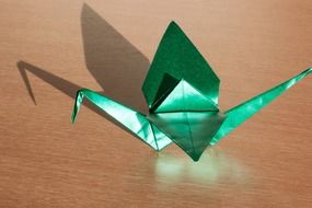 origami art of paper folding green color figure