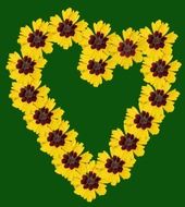 heart flowers pattern design love