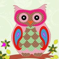 owl bird art colorful pattern