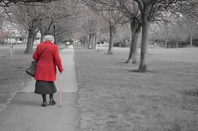 walking old woman