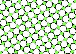 white circles on a green background