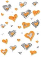 heart hearts orange red grey