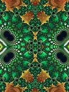 fractal art green gold yellow