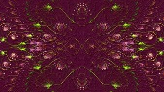 fractal art on a burgundy background